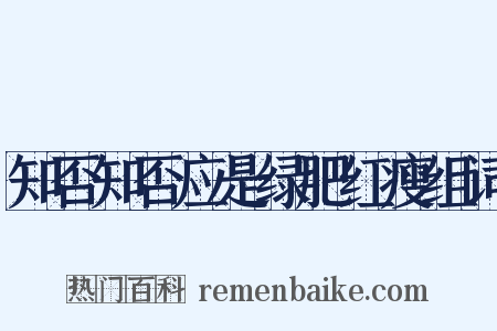 知否知否应是绿肥红瘦组词是什么意思的图片